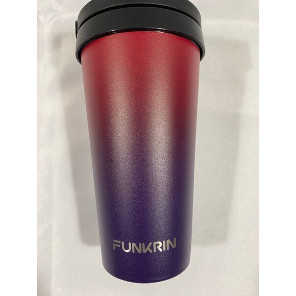 Funkrin insulated ceramic double wal coffee mug 16 OZ with flyp lid & handle NWT - Picture 3 of 12